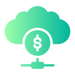 cloud money gradient icon