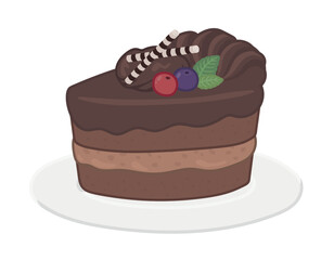 お皿に乗ったチョコレートケーキ