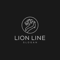 Lion simple line logo design
