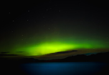 Fototapeta na wymiar Northern Lights from the Alaskan Fjords - August 2022