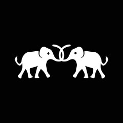 Two white elephant logo design 