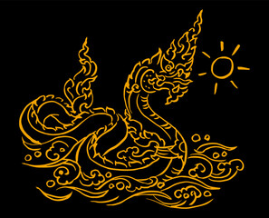 dragon tattoo design vector for card illustration decoration