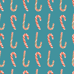 Christmas cane seamless pattern simple flat vector