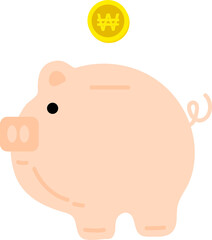 South Korean Flag hand  drawn,South Korean won