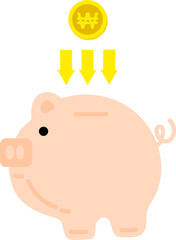 South Korean Flag hand  drawn,South Korean won