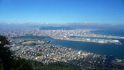 Obraz premium 屋島山頂展望台から見る高松市街【香川県高松市屋島】9