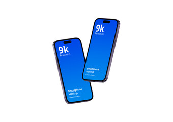 Smartphone Mockup Deep Purple Color | Fully Editable File, Replaceable Screen, Separated Shadow and Background	