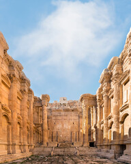 Naklejka premium Temple of Bacchus, Heliopolis Roman ruins in Baalbek, Lebanon
