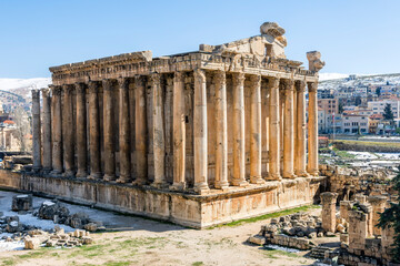 Temple of Bacchus, Heliopolis Roman ruins in Baalbek, Lebanon