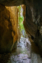 Hiking route through the Cahorros de Monachil. Grenade. Spain