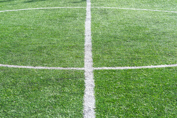 Obraz premium White markings on an artificial football field