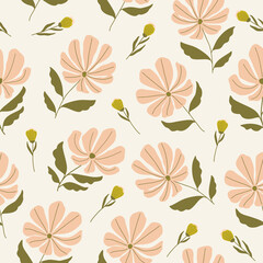 Hand Drawn Pattern Seamless flower botanical packaging Wrapping Design © Holismjd_