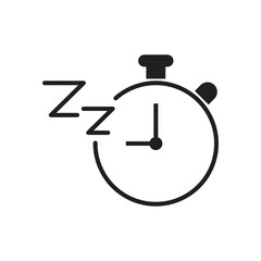 Sleeping time icon. sign for mobile concept and web design. isolated on white background. vector illustration