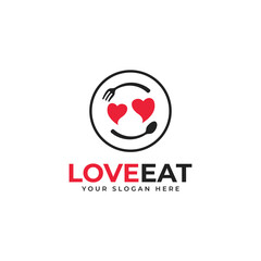 Love Eat Logo Vector For Cafe or Restaurant