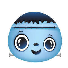 Cute monster halloween costume design background image. Realistic Face Monster cartoon