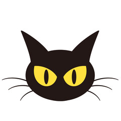 Face cat cartoon image. Face cat silhouette face