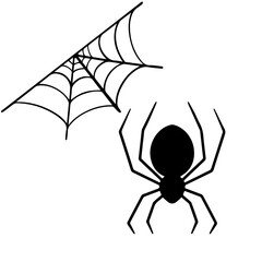 Silhouette of spider and spiderweb image