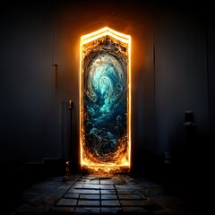 Portal into the abyss. Cinematic, Dramatic, 3-Dimensional, Angry. Surreal, fantasy, chaotic.