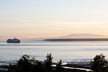Cruise Ship Sailing Down Cook Inlet
