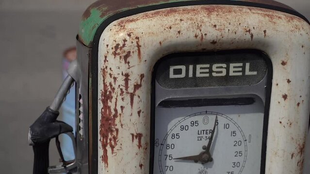Petrol station. Petrol station with diesel fuel.