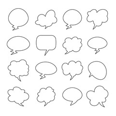 sixteen kinds of black and white chat message bubble