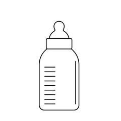 Baby milk bottle. Nutrition in the plastic container for a newborn.