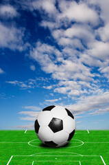 soccer ball on a pitch, conceptual image for FIFA World Cup Qatar 2022