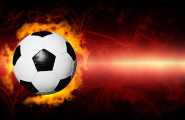 soccer ball with fire effects