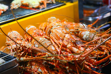 grilled lobster shrimp with cheese and butter garlic