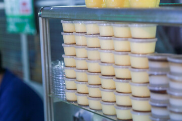 Flan cake in ho thi ky street, ho chi minh city, vietnam