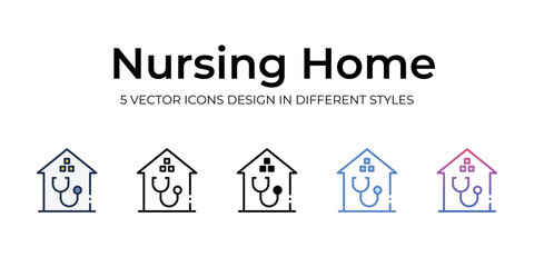 nursing home icons set vector illustration. vector stock,