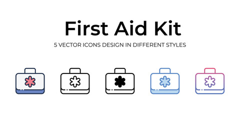 first aid kit icons set vector illustration. vector stock,