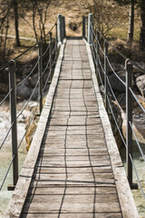 Obraz premium Suspensionbridge in Soca-Valley, Soca-River in Slovenia