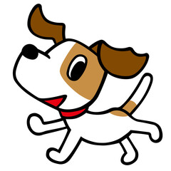 ジャックラッセルテリア犬　楽しそうに走るポーズ