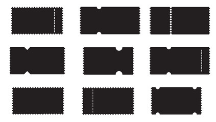 Blank ticket template set.