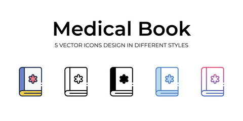 medical book icons set vector illustration. vector stock,