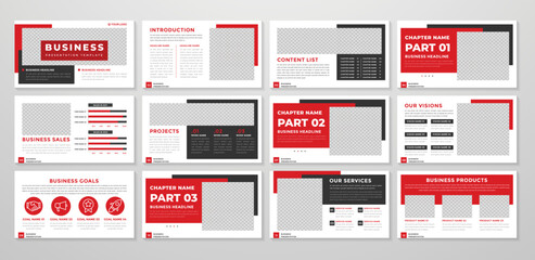 set of corporate presentation template design with minimalist concept and modern layout use for annual report and business profile	