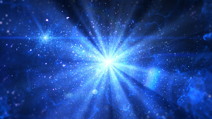 Fototapeta na wymiar 宇宙　銀河　パーティクル　粒々　星々　星雲　キラキラ　幻想的　神秘　暗闇　発光　星