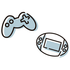 シンプルなゲーム機コントローラーのイラスト