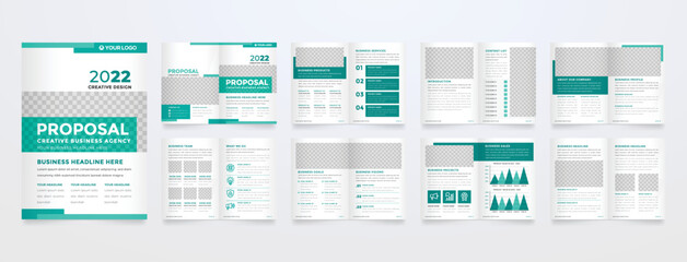 set of minimalist business brochure template with simple style and modern layout