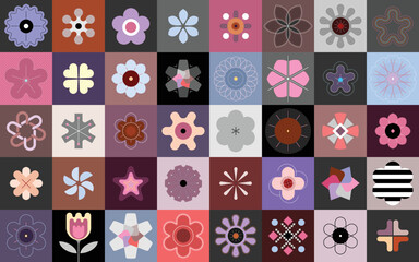 Set Of Flower Design Elements
