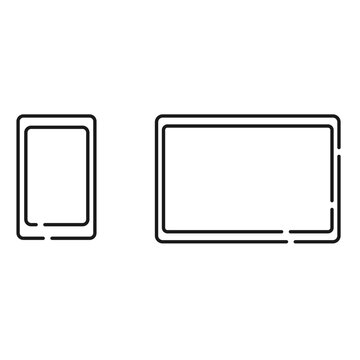 タブレット端末とスマートフォンのシンプルなイメージイラスト