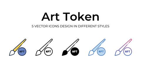 nft art token icons set vector illustration. vector stock,