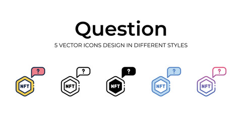 nft question icons set vector illustration. vector stock,