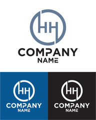 Initial letter h h logo vector design template