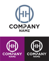 Initial letter h h logo vector design template