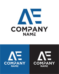 Initial letter a e logo vector design template