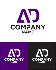 Initial letter a d logo vector design template