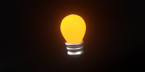 Light bulb icon. Energy and thinking symbol.Creative idea 3d icon
