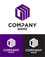 Initial letter u m logo vector design template